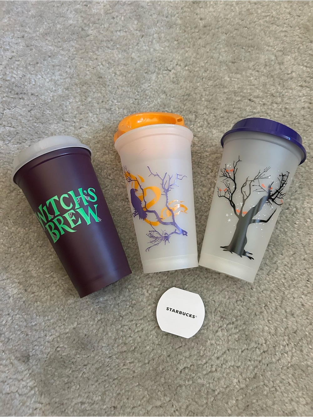 Starbucks Halloween Reusable Cups - Purple, Orange, Green Glow in the dark!